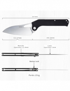 TACRAY - TR-FKK01 - Folding kitchen knife VG10 blade G10 handle black