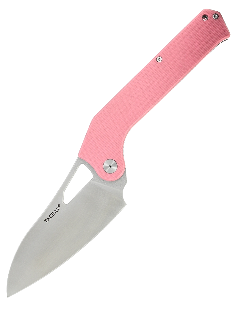 TACRAY - TR-FKK01 - Couteau de cuisine pliant lame VG10 manche G10 ROSE