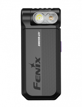 FENIX - SW05R-UV Black - Clip On Flashlight with UV Light - 150 lumens