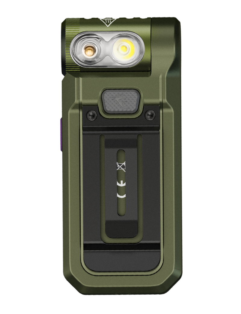 FENIX - SW05RSG-UV Spruce green - Clip On Flashlight with UV Light - 150 lumens